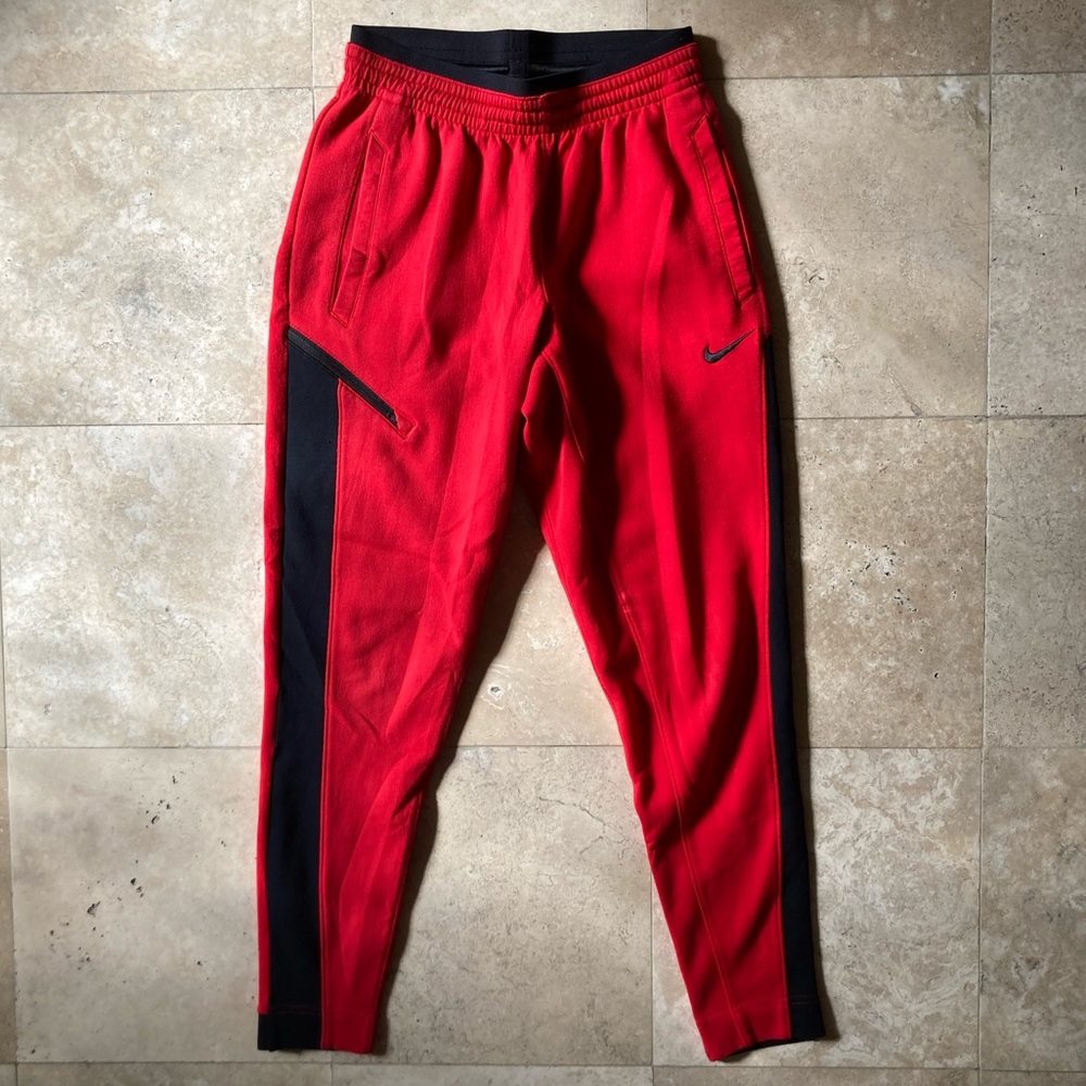 Nike Red and Black Joggers